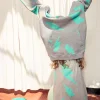 Women Scamp & Dude Kids Grey Marl with Turquoise Mega Lightning Bolt Hoodie
