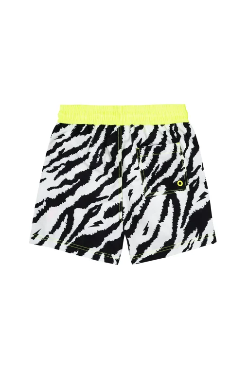 Women Scamp & Dude Kids Ivory with Black Shadow Tiger Swim Shorts