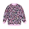 Women Scamp & Dude Kids Lilac with Rainbow Shadow Leopard Oversized Sweatshirt
