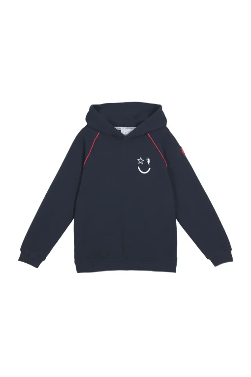 Women Scamp & Dude Kids Navy Smiley Face Logo Hoodie