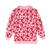 Women Scamp & Dude Kids Pink with Red Leopard Oversized Sweatshirt