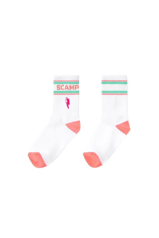 Women Scamp & Dude Kids White Sport Socks