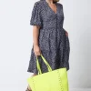 Women Scamp & Dude Lilac Mini Leopard Zip Detail Tiered Short Dress