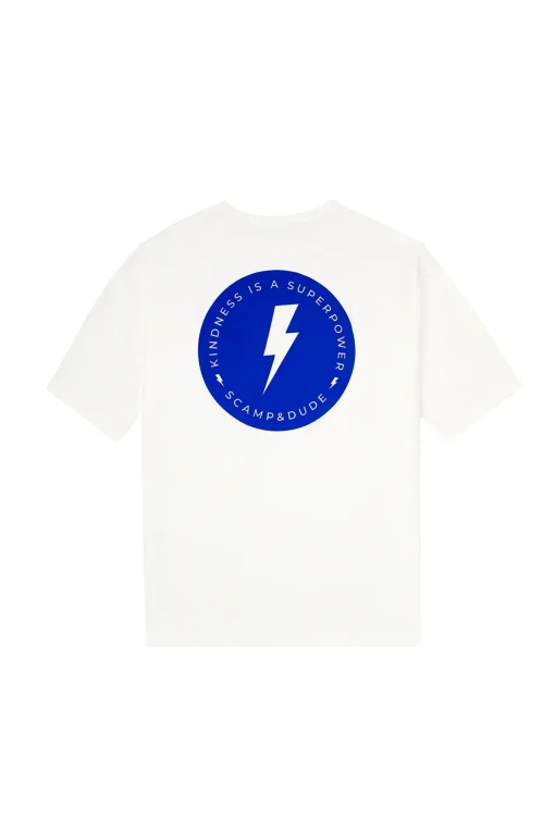 Women Scamp & Dude Men's White with Placement Bolt Graphics T-Shirt