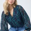 Women Scamp & Dude Midnight with Teal Snake Print Foil Blouse
