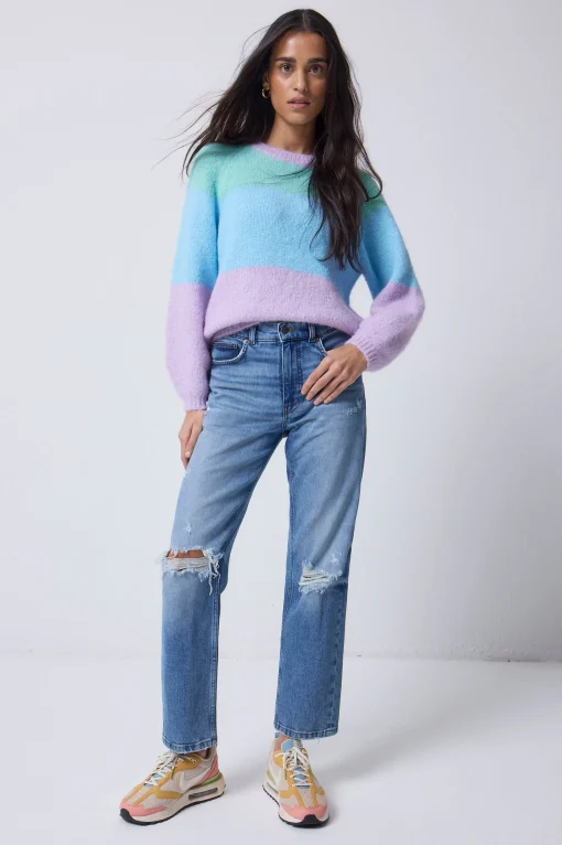 Women Scamp & Dude Multicolour Pastel Fluffy Knit Jumper