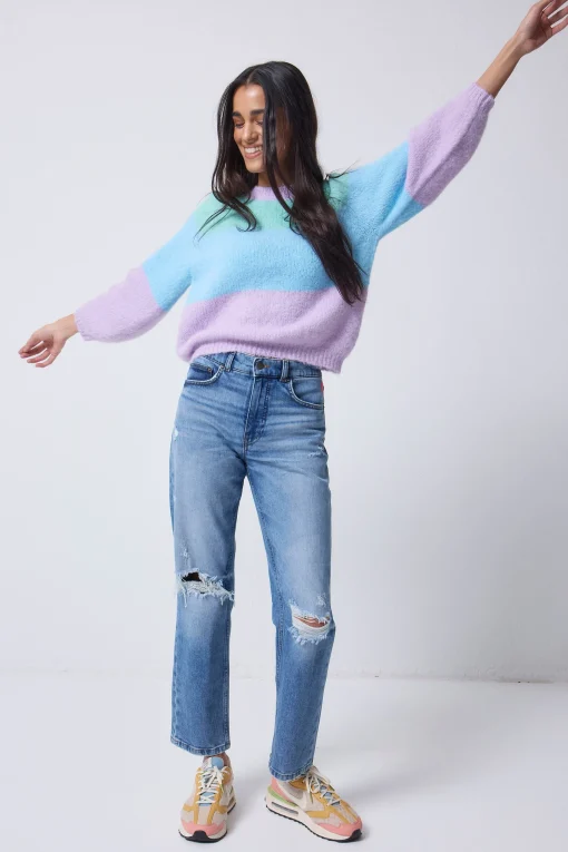 Women Scamp & Dude Multicolour Pastel Fluffy Knit Jumper