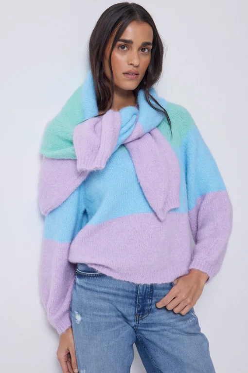 Women Scamp & Dude Multicolour Pastel Fluffy Knit Jumper