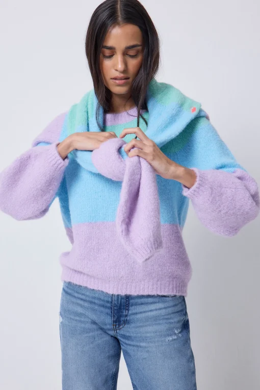 Women Scamp & Dude Multicolour Pastel Fluffy Knit Jumper