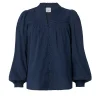 Women Scamp & Dude Navy Dobby Frill Neck Blouse