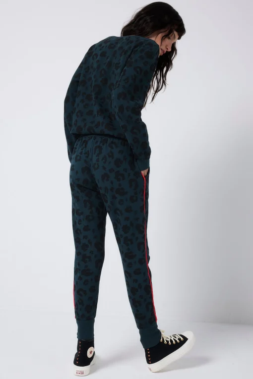 Women Scamp & Dude Navy Leopard Cosy Joggers