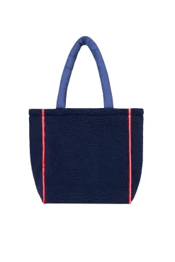 Women Scamp & Dude Navy Reversible Quilted Lightning Bolt with Borg Tote Bag