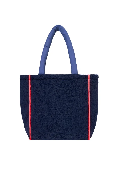Women Scamp & Dude Navy Reversible Quilted Lightning Bolt with Borg Tote Bag