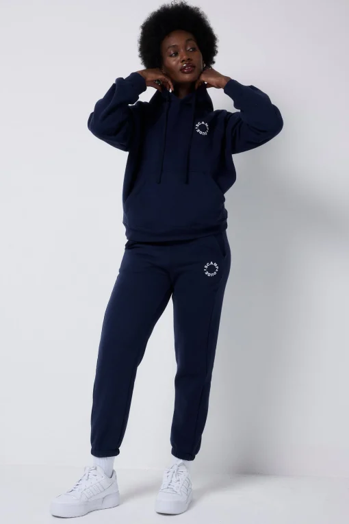 Women Scamp & Dude Navy Scamp & Dude Logo Relaxed Hoodie