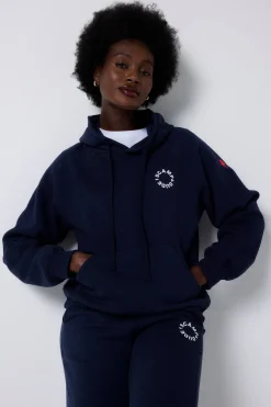 Women Scamp & Dude Navy Scamp & Dude Logo Relaxed Hoodie