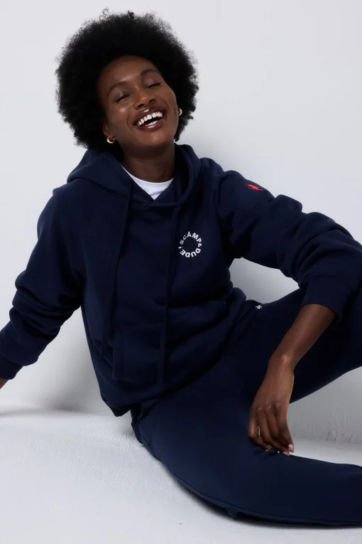 Women Scamp & Dude Navy Scamp & Dude Logo Relaxed Hoodie