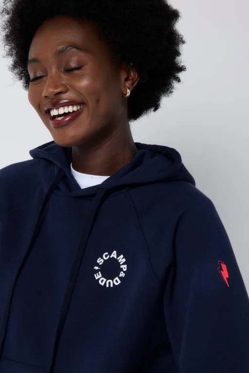 Women Scamp & Dude Navy Scamp & Dude Logo Relaxed Hoodie