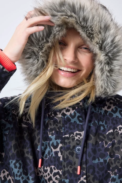 Women Scamp & Dude Navy Wild Camo Parka