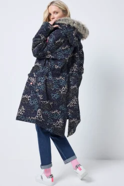 Women Scamp & Dude Navy Wild Camo Parka