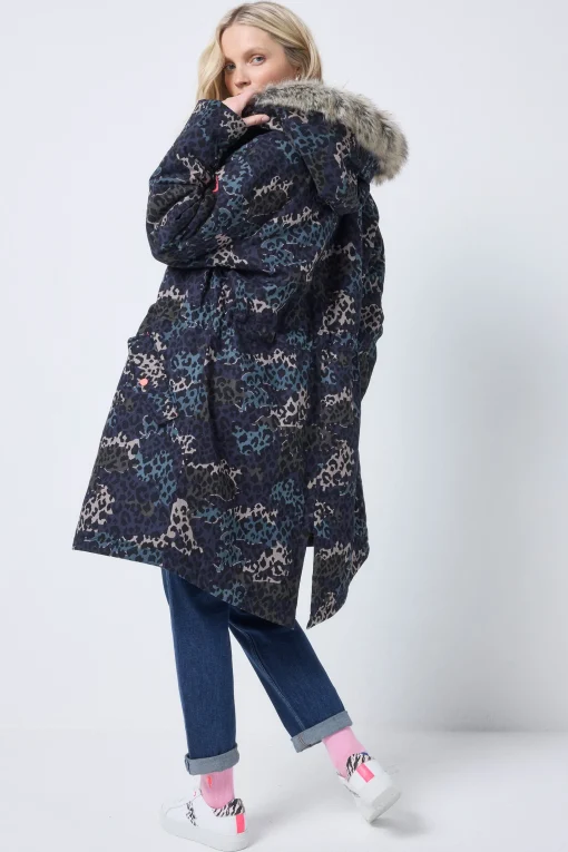 Women Scamp & Dude Navy Wild Camo Parka