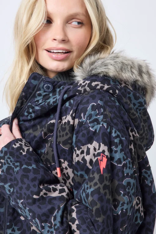 Women Scamp & Dude Navy Wild Camo Parka