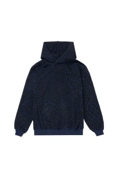 Women Scamp & Dude Navy with Black Rock and Roll Leopard Hoodie