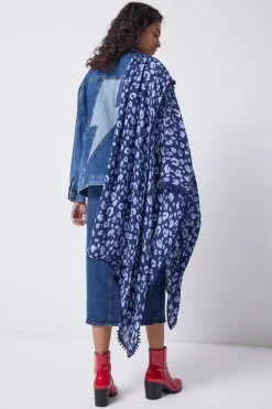 Women Scamp & Dude Navy with Blue Leopard Charity Super Scarf
