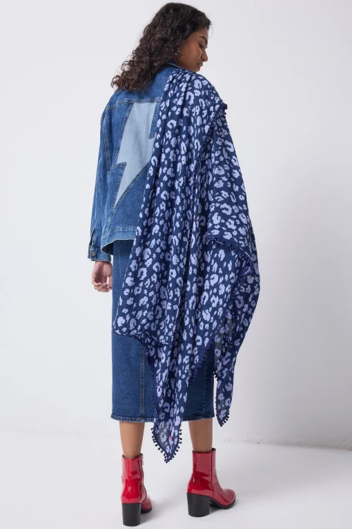 Women Scamp & Dude Navy with Blue Leopard Charity Super Scarf