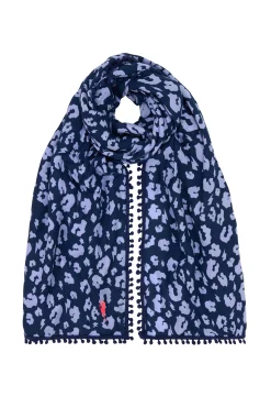 Women Scamp & Dude Navy with Blue Leopard Charity Super Scarf