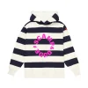 Women Scamp & Dude Navy with Cream Stripe and Logo Hoodie