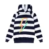 Women Scamp & Dude Navy with White Stripe and Rainbow Bolt Hoodie