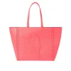 Women Scamp & Dude Neon Coral Studded Tote Bag