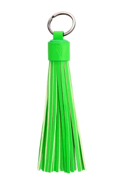 Women Scamp & Dude Neon Green Tassel Keyring