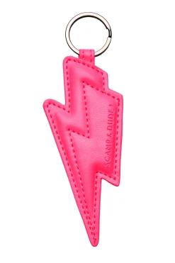 Women Scamp & Dude Neon Pink Lightning Bolt Keyring