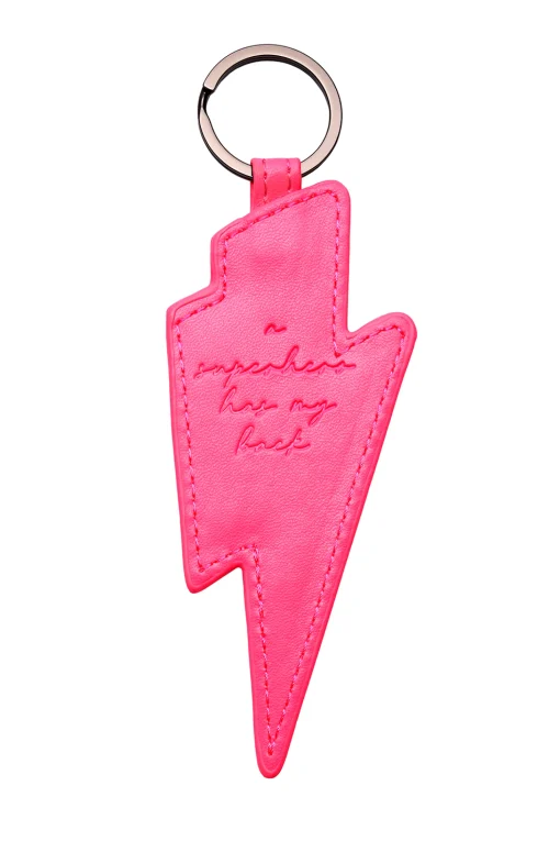 Women Scamp & Dude Neon Pink Lightning Bolt Keyring