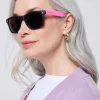 Women Scamp & Dude 'Neon Sunnies' Black with Orange and Neon Pink