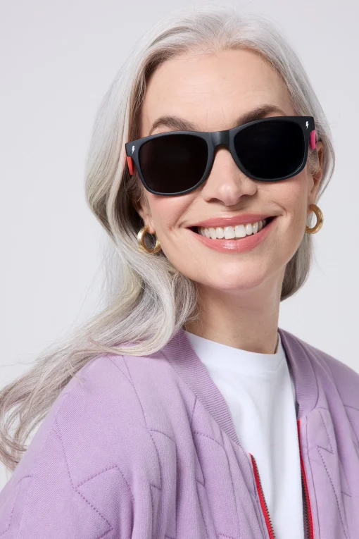 Women Scamp & Dude 'Neon Sunnies' Black with Orange and Neon Pink