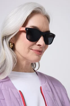 Women Scamp & Dude 'Neon Sunnies' Black with Orange and Neon Pink