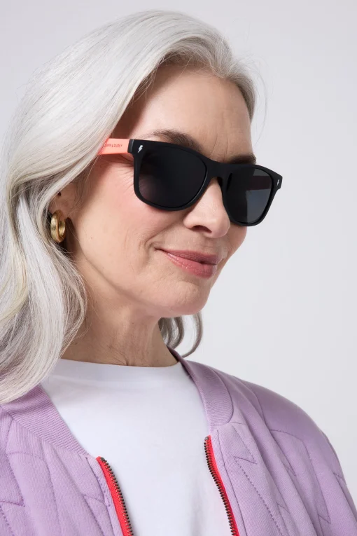 Women Scamp & Dude 'Neon Sunnies' Black with Orange and Neon Pink