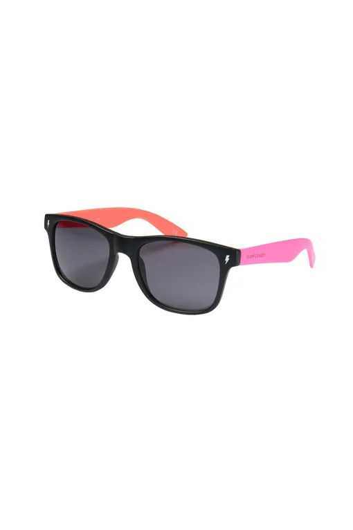 Women Scamp & Dude 'Neon Sunnies' Black with Orange and Neon Pink