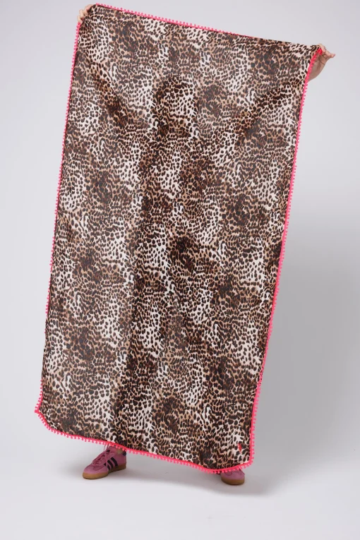 Women Scamp & Dude Neutral with Black Cheetah Charity Super Scarf