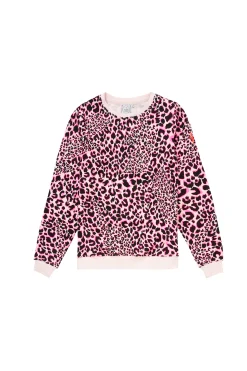 Women Scamp & Dude Neutral with Pink and Black Rock and Roll Leopard Classic Sweatshirt