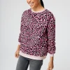 Women Scamp & Dude Neutral with Pink and Black Rock and Roll Leopard Oversized Sweatshirt