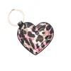 Women Scamp & Dude Neutral with Pink and Black Leopard Heart Keyring