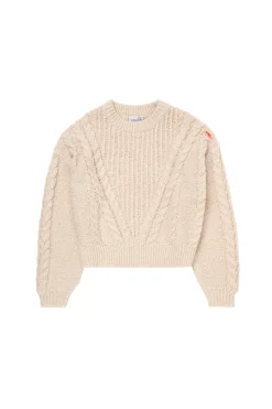 Women Scamp & Dude Oatmeal Cable Knit Jumper