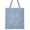 Women Scamp & Dude Pale Blue with Neon Yellow Smiley Tote Bag