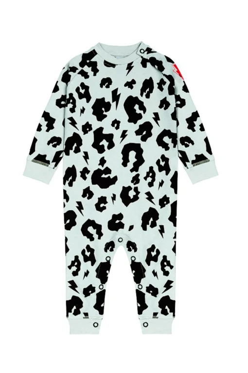 Women Scamp & Dude Pale Green Leopard Romper