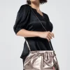 Women Scamp & Dude Pewter Metallic Clutch Bag