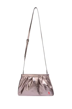 Women Scamp & Dude Pewter Metallic Clutch Bag