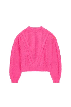 Women Scamp & Dude Pink Cable Knit Jumper